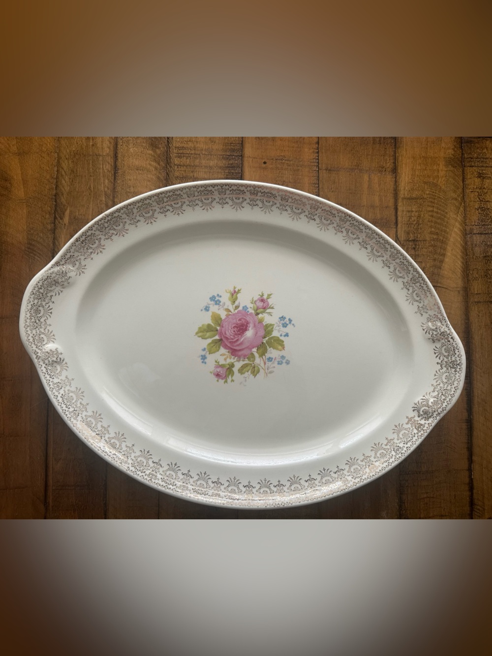 Vintage Floral Platter Grandmillennial Decor